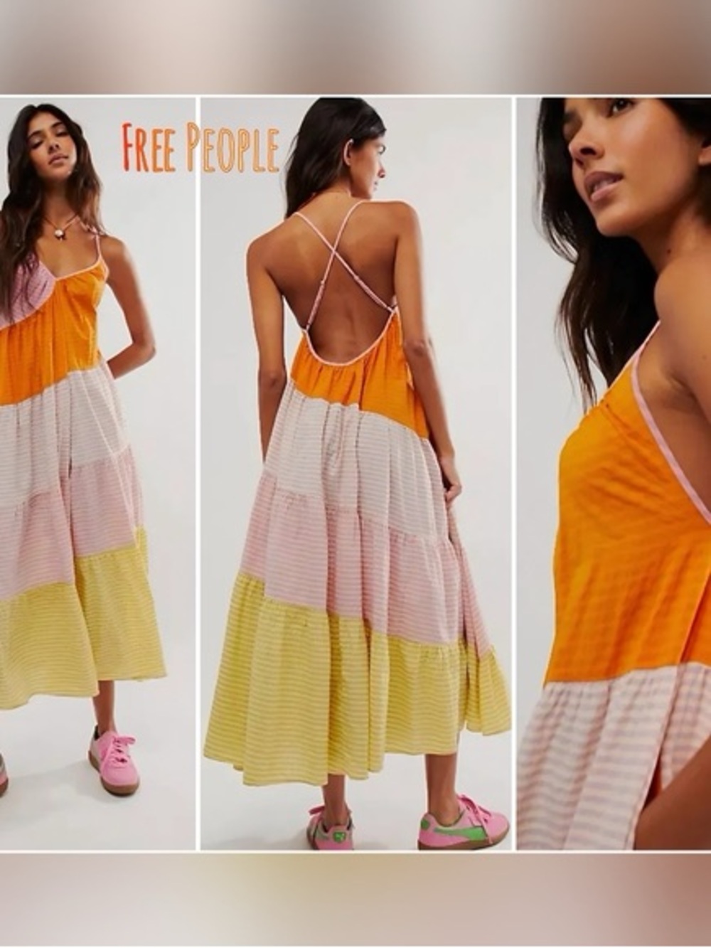 Free People - What Love Is Colorblock Tiered Maxi Dress